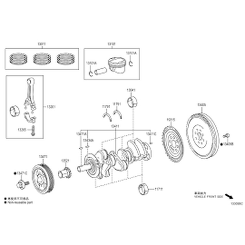[13041-18040-02] Toyota Yaris GR - Bronzina di biella (grado 2)
