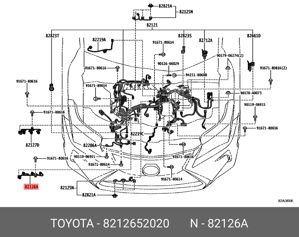 [82127-52010] Toyota Yaris GR - Cablaggio sensore pressione olio