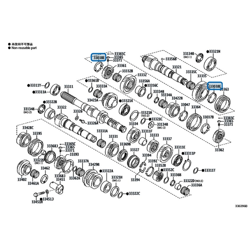 [33037-52040] Toyota Yaris GR - Set sincronizzatore 2a