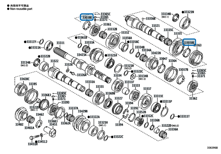 [33037-52040] Toyota Yaris GR - Set sincronizzatore 2a