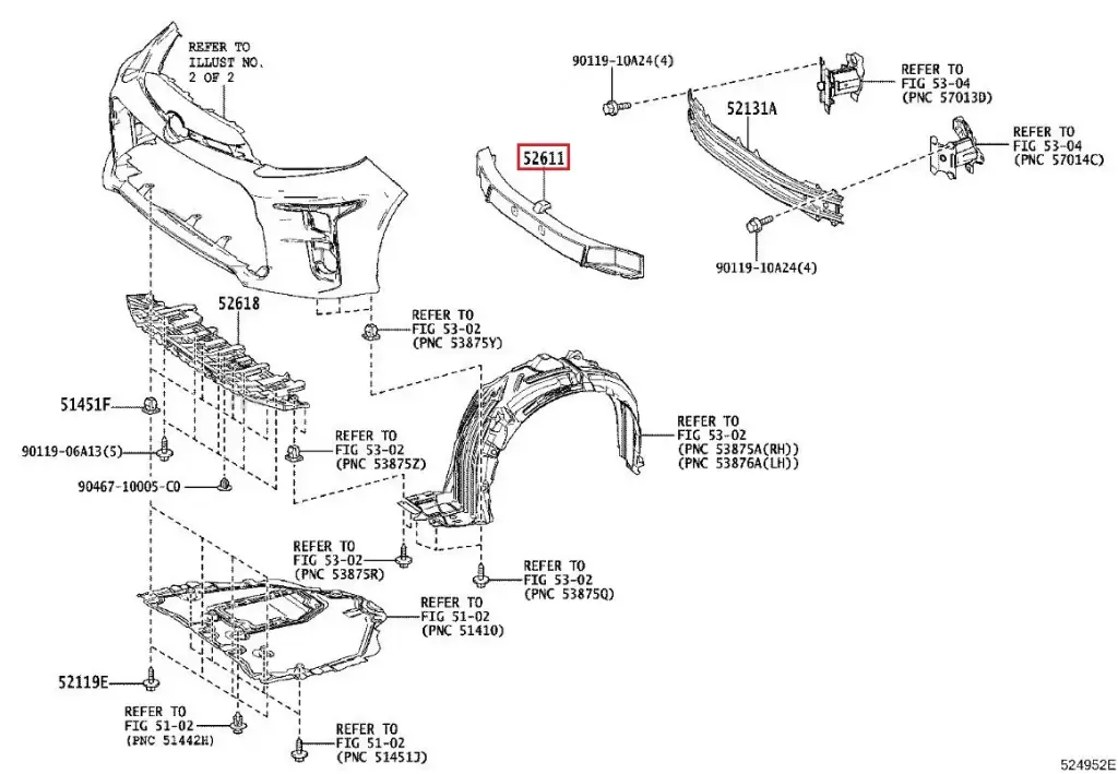 [52611-K0030] Toyota Yaris GR MK1/MK2 - Front bumper energy absorber