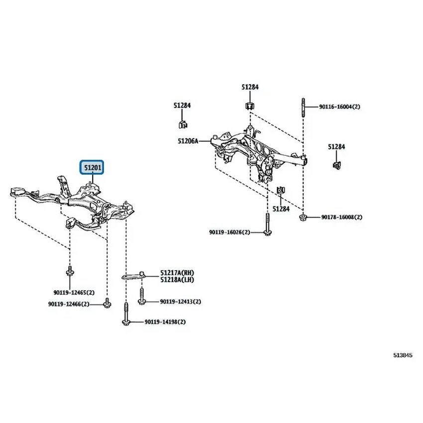 [51201-52141] Toyota Yaris GR MK1/MK2 - Telaio anteriore
