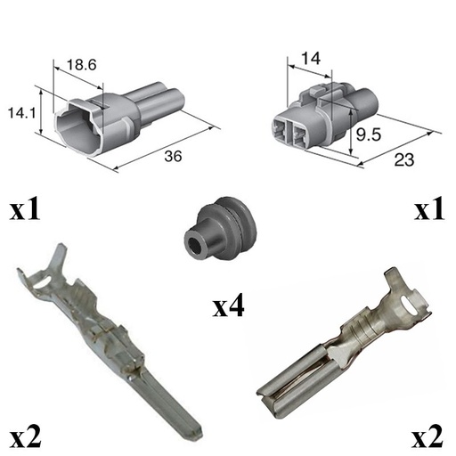 Kit Connettore Sumitomo MT 2 vie p.m. + p.f.