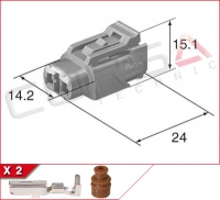 Kit Connettore Sumitomo TS 090 2 vie p.f. chiave bassa