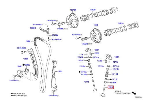 [13711-18010] Toyota Yaris GR MK1/MK2 - Valvola di aspirazione