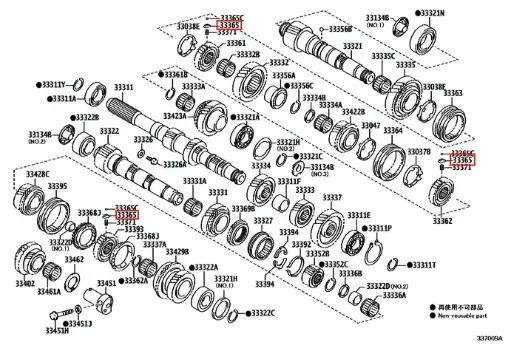 [33365-53010] Toyota Yaris GR MK1/MK2 - Key, synchromesh shifting, no.1