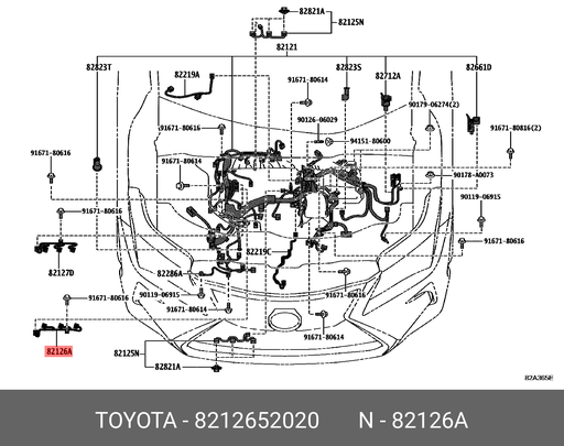 [82127-52010] Toyota Yaris GR - Cablaggio sensore pressione olio