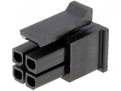 Connettore Molex Micro-Fit 4 vie p.f. nero sovrapposto