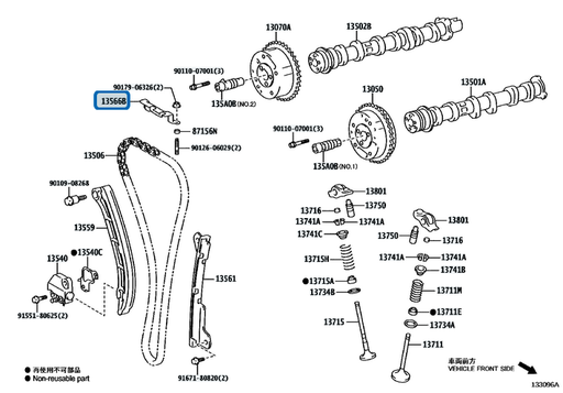 [13566-18010] Toyota Yaris GR - Pattino superiore tendicatena distribuzione