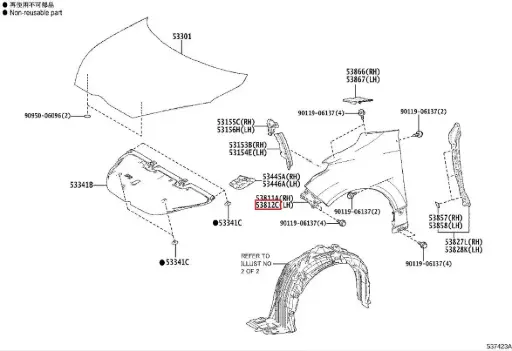 [53812-52600] Toyota Yaris GR MK1/MK2 - Passaruota anteriore sinistro