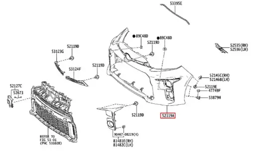 [52119-K0904] Toyota Yaris GR MK1 - Paraurti anteriore