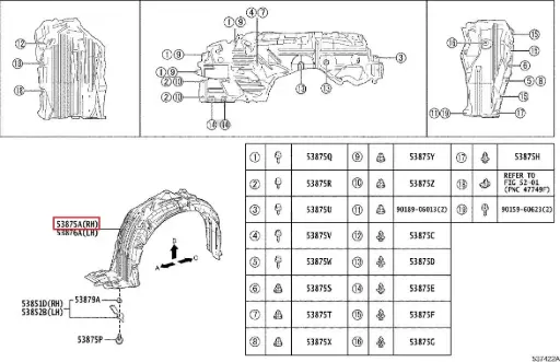 [53875-52540] Toyota Yaris GR MK1 - Paraschizzi anteriore destro